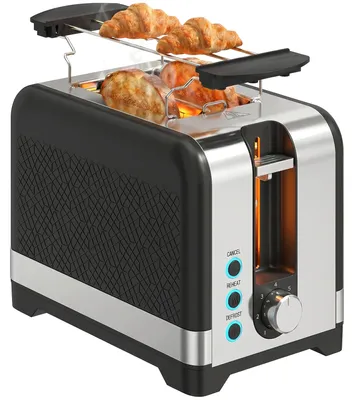 Produktbild von HOMCOM 2-Scheiben-Toaster mit 7 Bräunungsstufen und Wärmerost, 930 W