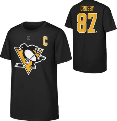 Produktbild von OUTERSTUFF Flat N&N NHL Junior T-Shirt, Schwarz, Pittsburgh Penguins, Größe: XL, Sidney Crosby, 18-20 Jahre
