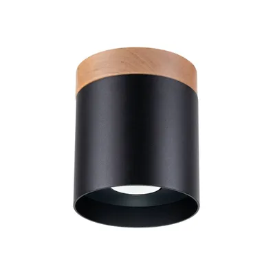 Obrázok produktu pre Stropné svietidlo RIF čierne 1xGU10 10W drevo/hliník 14x12x12cm Sollux Lighting