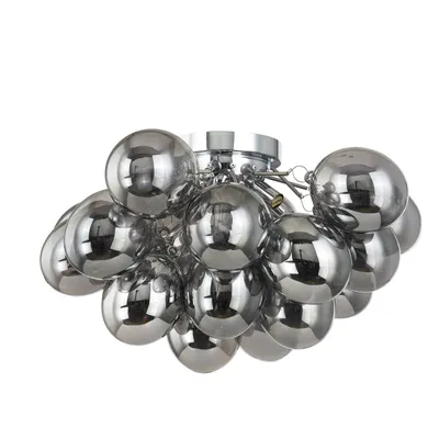 Produktbild von Lucande Deckenleuchte Diborah, rauchgrau, Glas, Ø 50 cm, G9