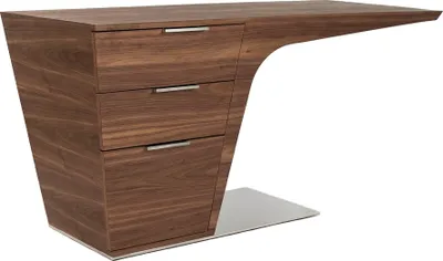 Produktbild von Angel Cerdá Schreibtisch aus Nussbaumholz mit verchromtem Stahlgestell 3012