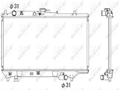 Produktbild von Kühler Motorkühlung Kühlrippen gelötet 648 - 350 mm Aluminium NRF für MAZDA 323