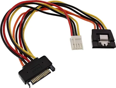 Produktbild von InLine® SATA Stromadapterkabel, SATA Buchse an SATA Stecker + 8,89cm (3,5") Stecker