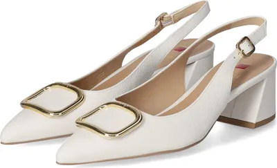 Produktbild von Högl Damen Slingpumps/ Pumps Weiß Glattleder Größe: 38,5