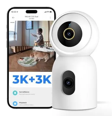 Produktbild von IMILAB CMSXJ111A, IP-Sicherheitskamera, Drinnen, Kabelgebunden, Amazon Alexa & Google Assistant, Decke/Wand/Schreibtisch, Weiß