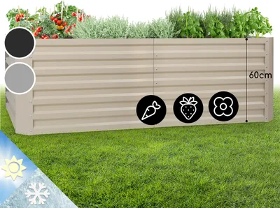 Image de Blumfeldt Jardiniere sur Pieds, Espace Potager sur Pied Jardinage Extérieur, Potager Surélevé en Hauteur, Potager Sureleve Exterieur Jardin et Balcon, Bac Potager sur Pied en Acier, 1200L, 2m