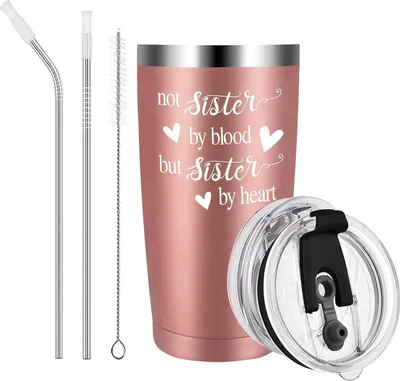 Image de Livole Sister Cadeaux de Noël 20oz Tasse 600ml Kaffeebecher Not Sister By Heart