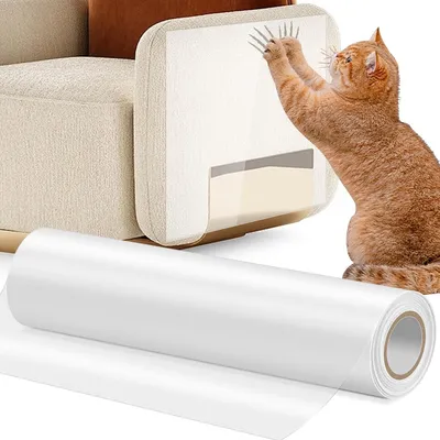 Produktbild von Kratzschutz Katze Tape, Sofa Transparent Kratzschutz Katze Kratzschutz 30cm x 3m Kratzfolie Selbstklebend für Katzenfür Möbel Couch Tür Wand Kratzabwehr