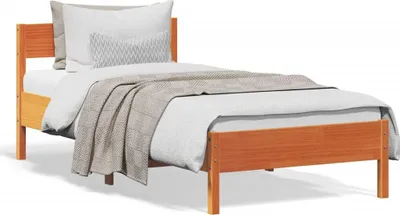Produktbild von vidaXL Massivholzbett ohne Matratze Wachsbraun 75x190 cm Kiefernholz