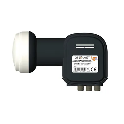 Zdjęcie produktu dla GT-SAT Unicable-LNB GT-dLNB2T 2x16UB dla maksymalnie 32 użytkowników, w tym wejście DVB-T/T2 – 4K/UHD