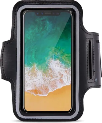 Produktbild von Jogging Tasche für Apple iPhone X Schwarz Hülle Sportarmband Fitness Sport Case