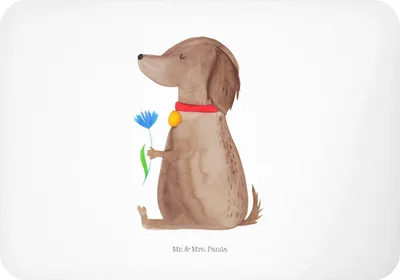 Produktbild von Mr. & Mrs. Panda magnet Hund Blume - Weiß - Geschenk, wandmagnet, Sprüche, Pinnwandmagnet, zettelhalter, Kühlschrankmagnet, whiteboardmagnet, Süß, Halsband, Hunde