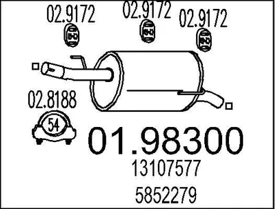 Produktbild von MTS 01.98300 Endschalldämpfer für OPEL Meriva A (X03) Auspuff