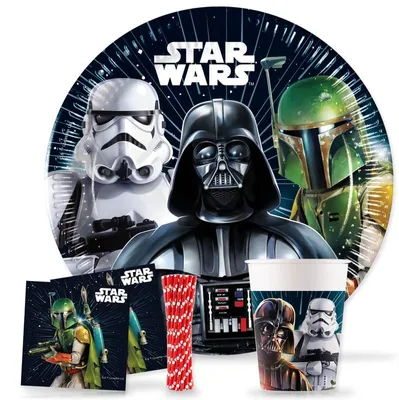 Produktbild von Party Deko Set Star Wars Galaxy Partyset zum Kindergeburtstag 66 tlg.