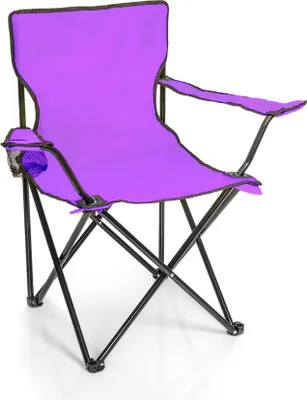 Produktbild von BigDean Faltstuhl LILA Campingstuhl Anglerstuhl mit Getränkehalter & Tragetasche -Anglersessel klappbar - Klappstuhl Gartenstuhl Faltstuhl Relaxsessel