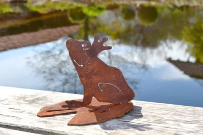Produktbild von Rostdeko Frosch auf Seerosenblatt