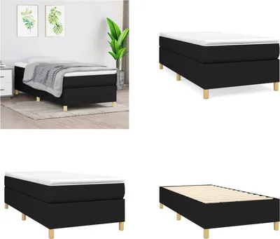 Immagine prodotto di vidaXL Letto Boxspring nero 90x200 cm in tessuto - Letto Boxspring - Boxspringbetten - Bett - Schlafzimmermöbel