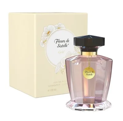 A perfume bottle and its box are displayed against a white background.