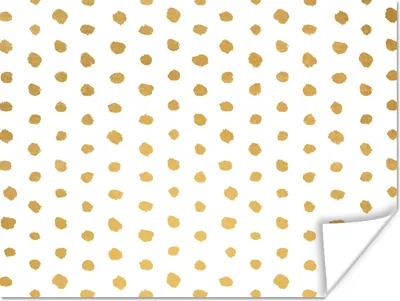 Produktbild von MuchoWow® Poster Gold - Weiß - Tupfen - Muster 120x90 cm - Wandbild