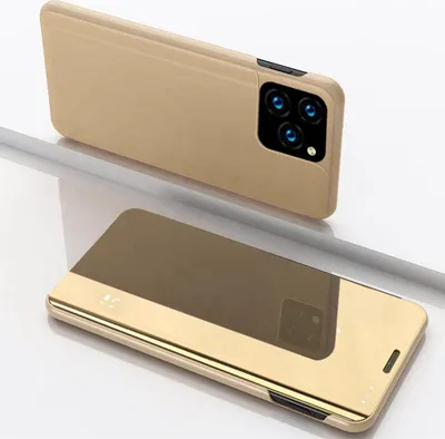 Produktbild von Handyhülle für Apple iPhone 13 Pro Max Smart Cover Schutzhülle Clear View Case Gold