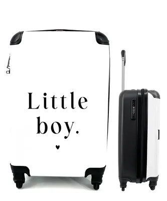 Produktbild von MuchoWow® Koffer Handgepäck Trolley Rollkoffer Kleine Reisekoffer mit 4 Rollen - Kinder - Sprichwörter - Kleiner Junge - Zitate - Jungen - Cabin Size < 55x40x23 cm & 55x40x20 cm - Kinderkoffer - Kabinenkoffer - Boardgepäck - Reise-Box - Reisekoffer - Reisegepäck - Koffer mit Bild - Trolley für Kinder