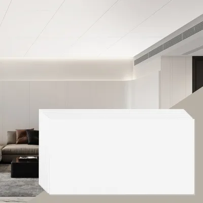 Zdjęcie produktu dla zestaw 10 płyt sufitowych PVC - 605 x 1213 mm - Gładkie płyty sufitowe - Białe panele sufitowe - Idealne do użytku domowego i komercyjnego
