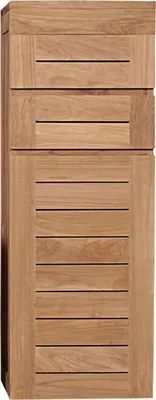 Image de Armoire de salle de bain Teako Design Torsby suspendue en teck massif 45x40x123,5 cm