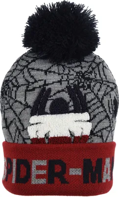 Produktbild von Spider-Man Kinder Jungen Winter-Mütze Bommelmütze   , Farbe:Grau, Größe:52