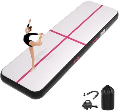 Productafbeelding van Opblaasbare gymnastiekmat, turnmat, fitnessmat, sportmat voor fitness, yoga, training, 3 m hoog, 20 cm hoog