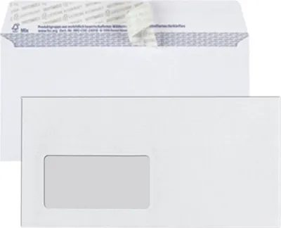 Produktbild von BONG 08905031 25x Briefumschläge TopSTAR DIN lang mit Fenster weiß