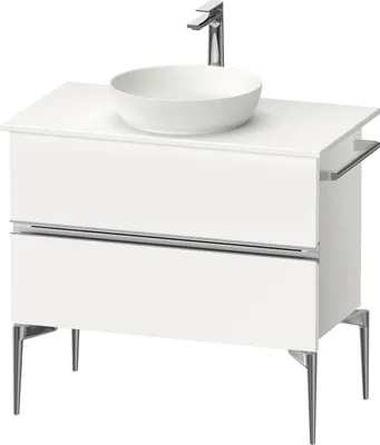 Image de Duravit Sivida Meuble sous-lavabo sur console, 2 tiroirs, poignée profilée chromée, 845x475x548mm, SV4658010180000