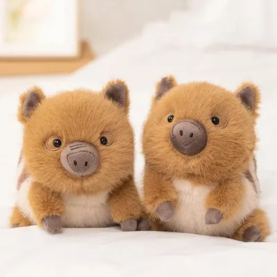 Produktbild von Wildschwein Plüschtier 14cm Kuscheltier Quetschbar Schwein Kinder Spielzeug Geburtstagsgeschenk Deko