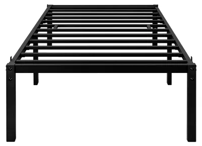 Produktbild von Metallbett 90 x 190 cm, modernes Jugendbett mit Lattenrost, Einzelbett in Schwarz, Höhe 41 cm