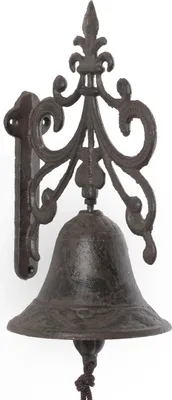 Image de Moritz Cloche de porte Cloche décorée avec des ornements Cloche murale Décoration de jardin Fonte Rustique Style antique Design Rétro Sonnette