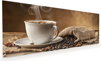 Produktbild von Küchenrückwand Spritzschutz Glas mit Motiv Kaffeegenuss 40 x 40 cm