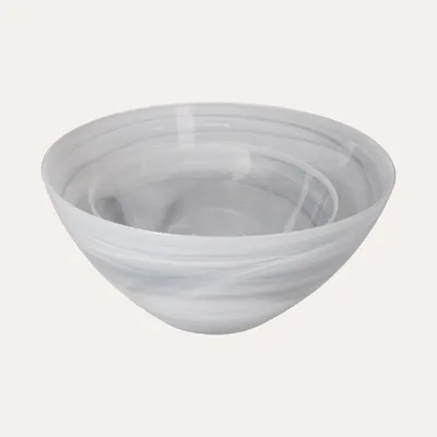Produktbild von KEYHOMESTORE | Set mit 2 eleganten grauen und weißen Glasschalen