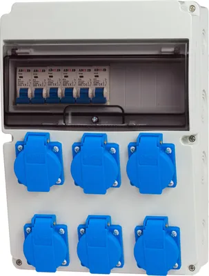 Produktbild von Baustromverteiler Wandverteiler 6x 230V BALS Steckdosen Schuko mit LS-Schalter 3-Phasen