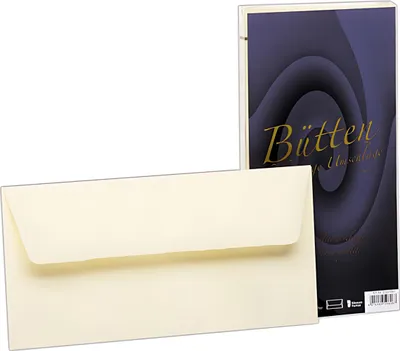 Produktbild von Briefhüllen DL, 25er Bütten Ivory, gefüttert