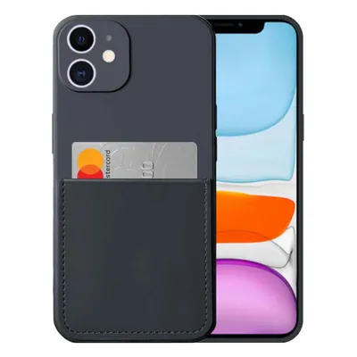 Obrázek produktu pro Silikonové pouzdro Smartphonica pro iPhone 11 s držákem na karty a měkkým vnitřkem - černé