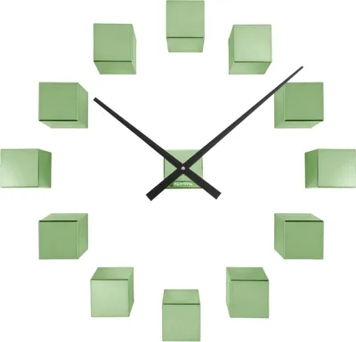 Produktbild von Karlsson - Wanduhr Diy Cubic Metallic - Grün - 40x5.5x40cm