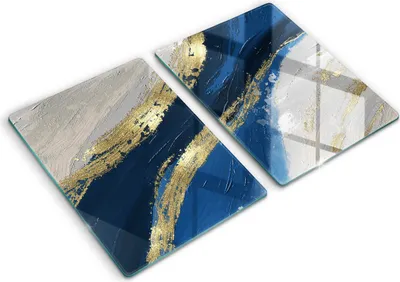 Produktbild von Abdeckung Glas - Küchenabdeckung - 2x40x52 cm - Abdeckplatte -Textur mit Gold