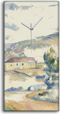 Produktbild von Leinwand Wanduhr Wandkunst Uhr 30x60 Montagne Sainte Victoire Nähe Gardanne - weiße Hände