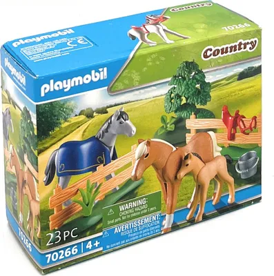 Produktbild von PLAYMOBIL 70266 Country Reiterhof Pferdekoppel - Pferde Spielzeug Set - Reiterhof Spielset Bauernhof Set Pferdekoppel und Reitstall für Kinder - Pferdehof Spielzeug