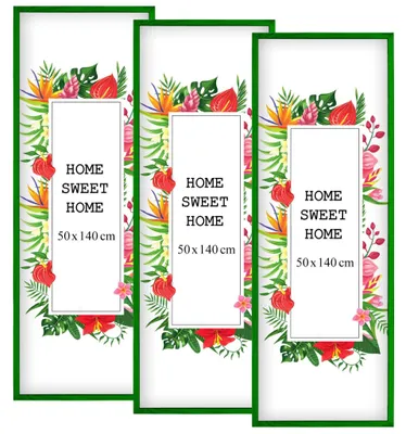 Produktbild von MG Design Set aus 3 Grün Bilderrahmen 50 x 140 cm - Aus echtem Holz mit Acrylglas, zum Aufhängen & Aufstellen, für Fotos, Poster & Puzzle