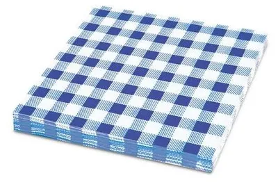 Produktbild von 2000x Servietten Prägeservietten 33 x 33 cm 1-lagig KARO blau