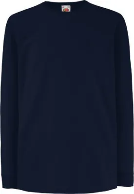 Produktbild von Fruit of the Loom - Kids Long Sleeve Valueweight T - Deep Navy - 164