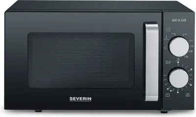 Produktbild von Mikrowelle Glasboden Grill 20 Liter SEVERIN 2 in 1 MW 7762 800 W MW 7762 aus Edelstahl, schwarzsilber Mikrowelle Mikrowelle Mit Grill Grillofen Mikrowellengerät