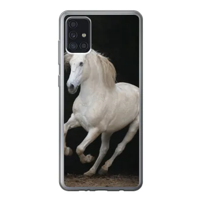 Produktbild von MuchoWow® Handyhülle Schutzhülle Hülle für Samsung Galaxy A52 5G Pferde - Schwarz - Porträt Silikon Softcase Handy Hülle - Umschlag