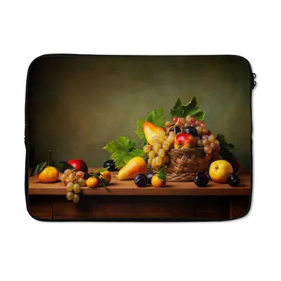 Produktbild von MuchoWow® Laptop Hülle 14 ZollRustikal - Korb - Obst - Stilleben Laptoptasche - Laptoptasche - Stoßsicher - Schutzhaube