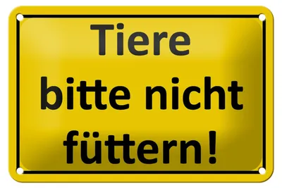 Produktbild von Blechschild Warnschild 18x12cm Tiere bitte nicht füttern